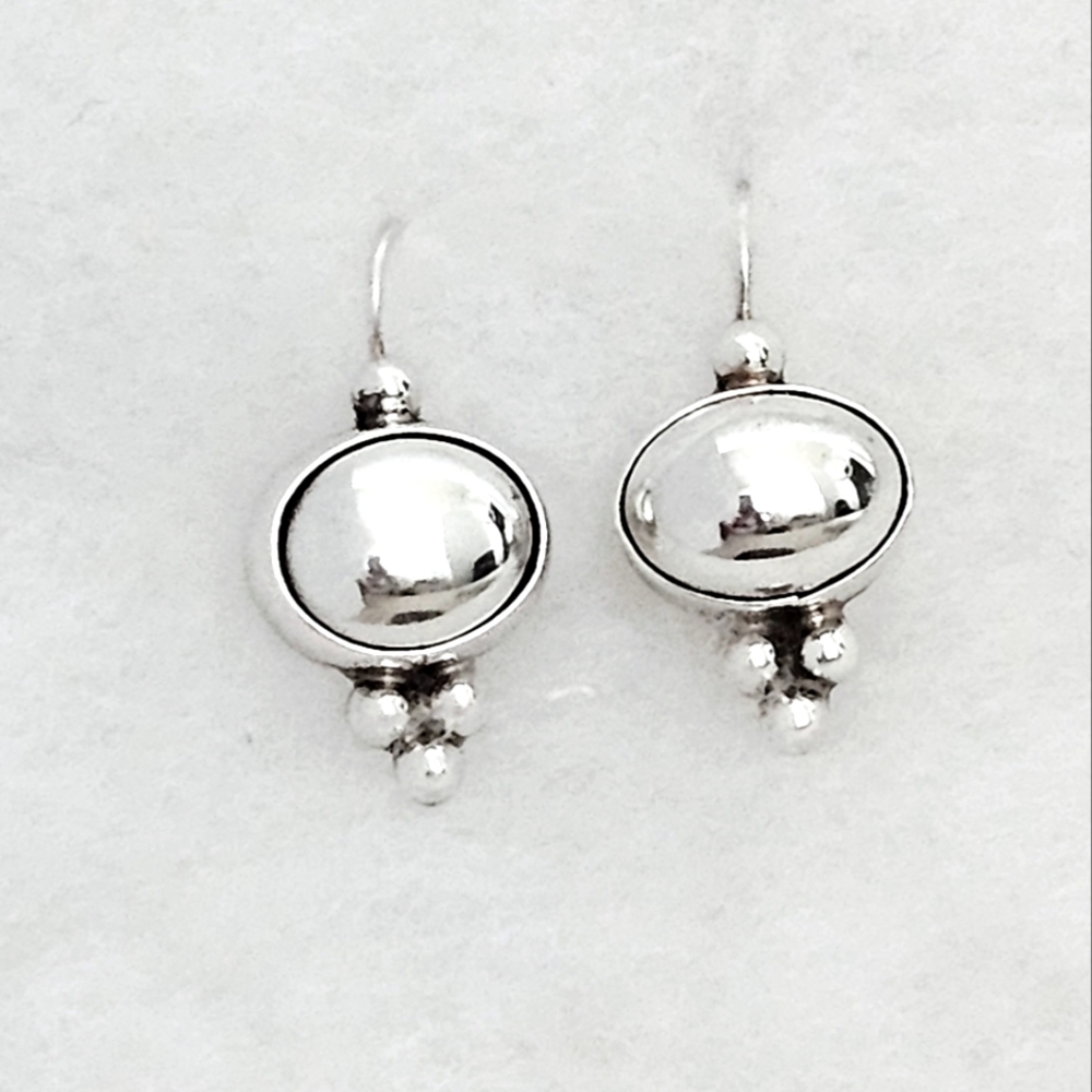 Silpada Rare Sterling Silver Oval Vintage Earrings HTF W0009-S